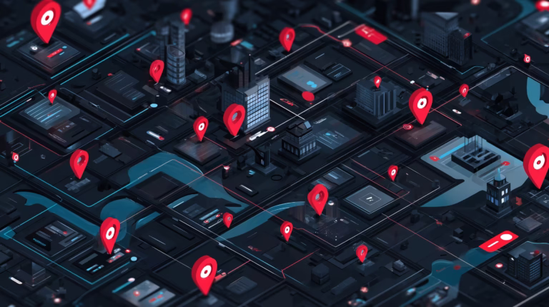 Illustration of local SEO visibility in a city